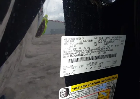 2019 Lincoln Navigator Standard из США, поврежденный, VIN 5LMJJ2NT7KEL01735